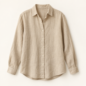 Camisa de lino beige