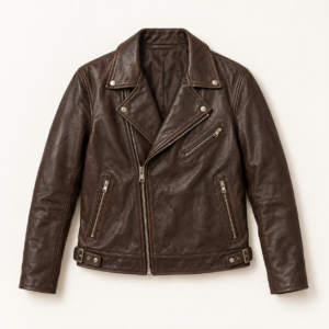 Campera de cuero marrón